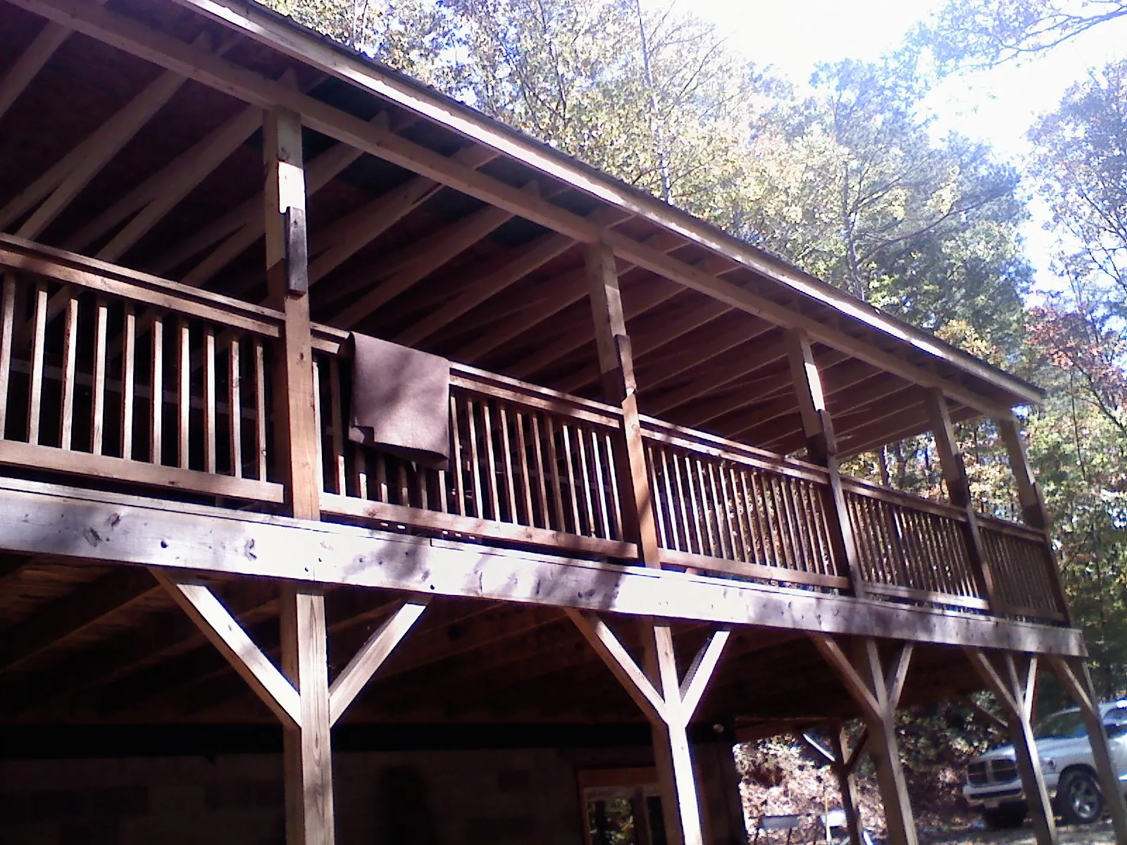 Timber framing under a new elevated porch and deck — Roof Leak Repair in Cross Fork by Roofing Brothers